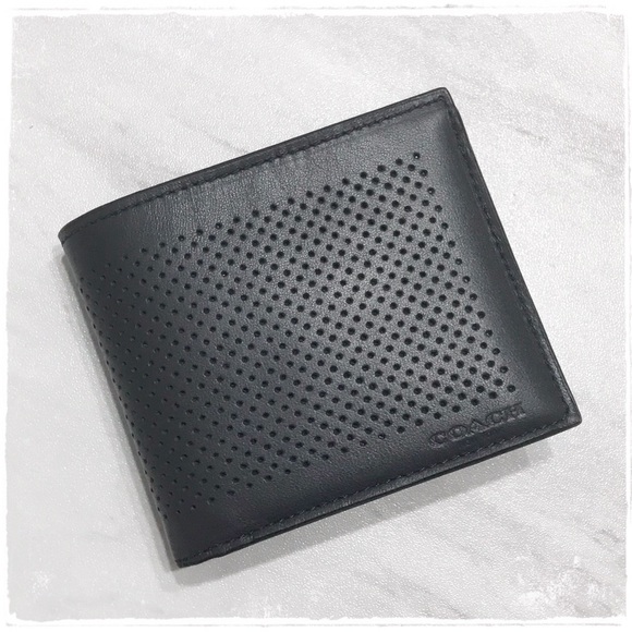 Coach Other - NWT! Coach Compact ID Wallet In Perforated Leather